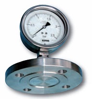 Pressure gauge monted on diaphragm seal